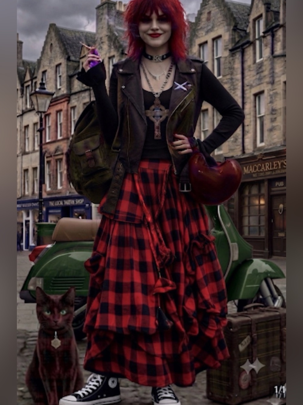 NWOT “MAD PLAIDNESS!” Maxi XXL